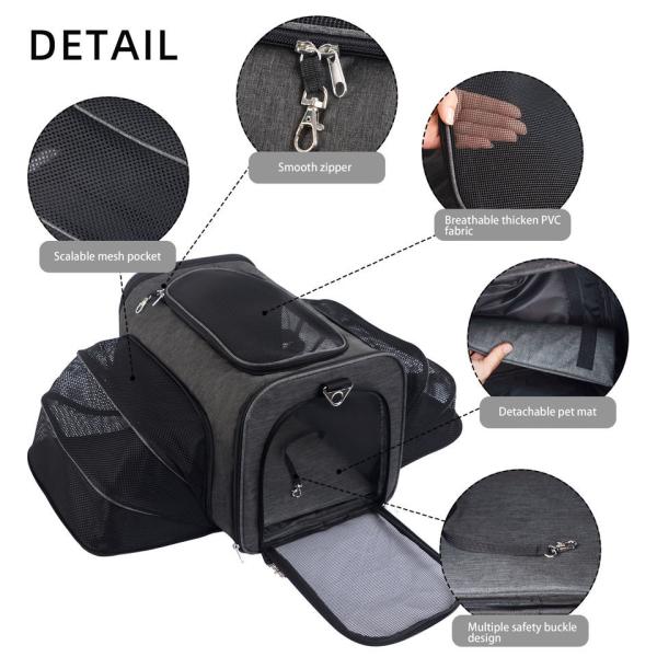 Dog Cat Carrier Airline Approved Pet Carrier Expandable Soft Sided Dog Travel Carrier Bag Dog Saddle Bag Pack