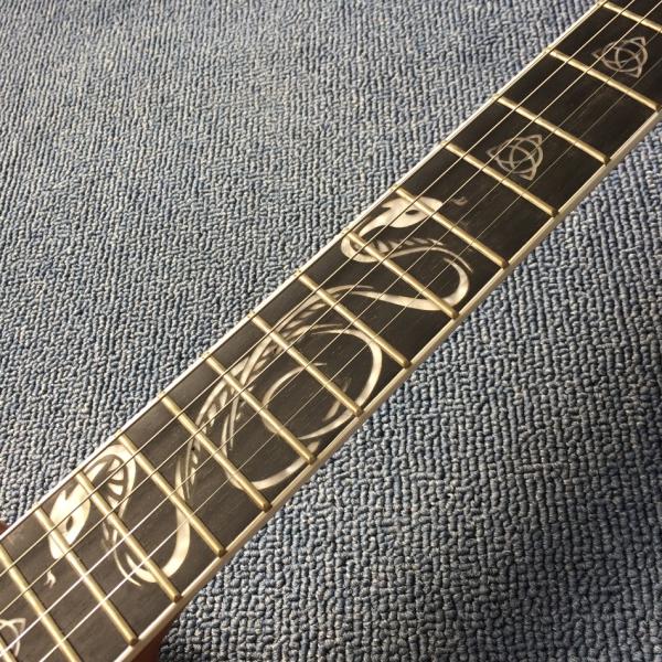 Custom guitar, carved dragon pattern, ebony fingerboard, free shipping