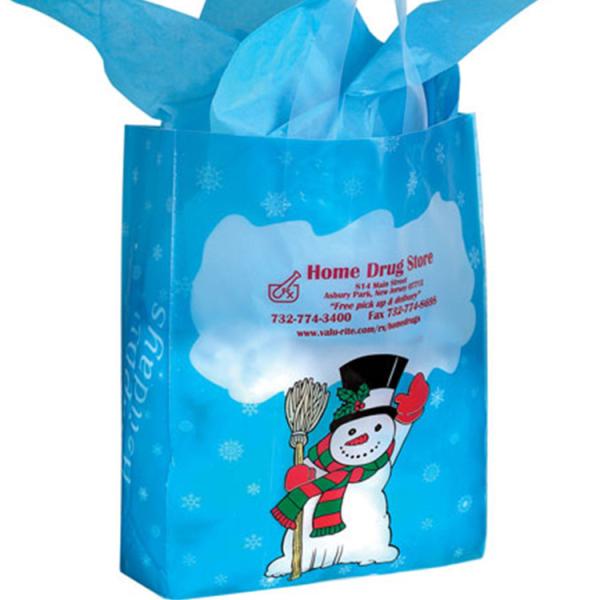 White Solid Retail Shopping Bag Customized Size Waterproof Plastic Gift Bag Easy to Carry with a Handle