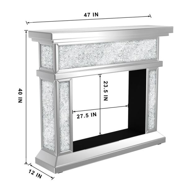 End Crystal Mirrored Fireplace Console Table Home Decor ODM