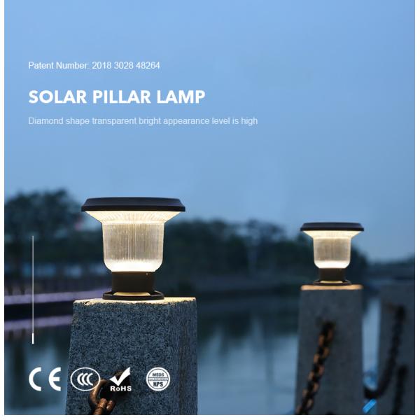 La luz solar del patio del ODM del OEM, pilar llevado solar agua ligero resistente