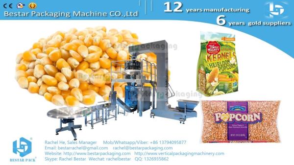 Popcorn kernels automatic packing machine with weighing, printing and labeling BSTV-550AZ