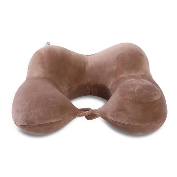 Travel/Camping/Car/Airplane U-Shaped Inflatable Neck Pillow with Washable Pillowcase