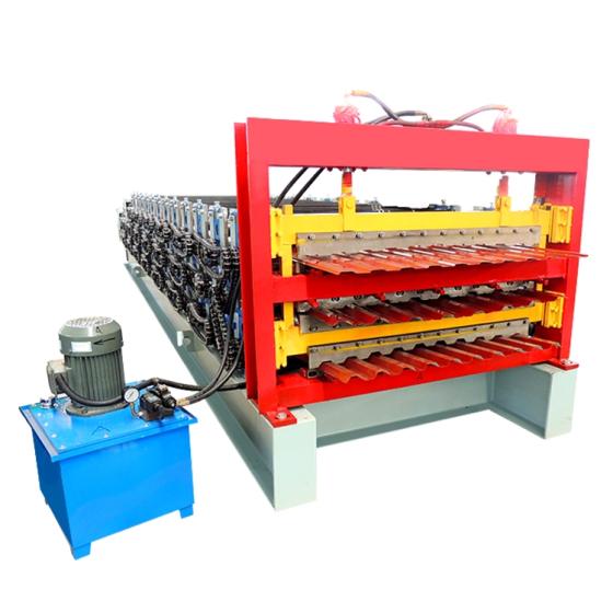 PLC 3p 0.7mm Roofing Tile Roll Forming Machine