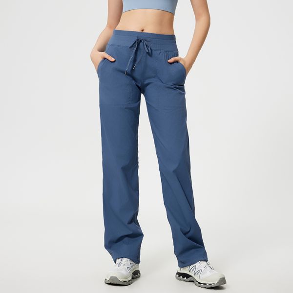 Women's Drawstring Scrub Pants Breathable Lightweight Straight for Medical Work Wear