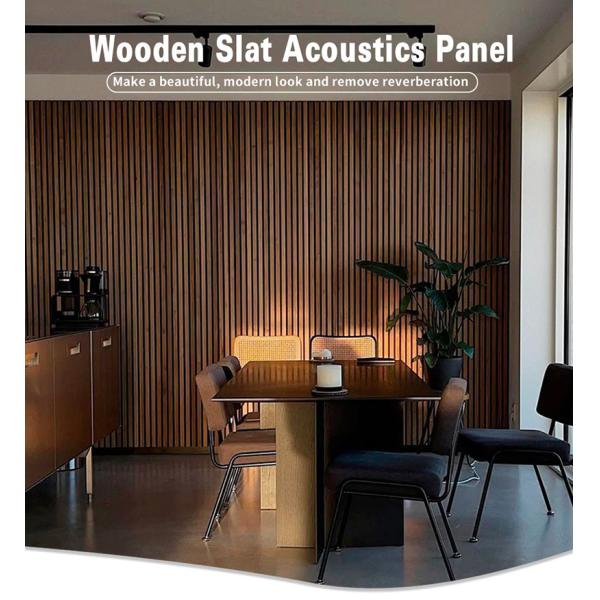 Absorción de sonido de alta calidad 2.4m / 2.7m / 3.0m Acupanela de madera de pizarra de madera acústica de pizarra para pared o decoración
