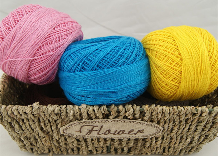 Eco - friendly 3# Lace Thread 6S / 3 Ply Crochet Cotton Yarn Lace Products Use