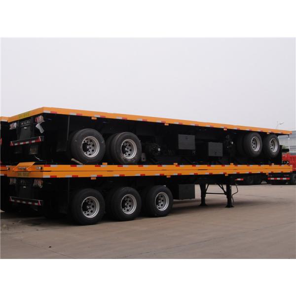 Container Loading 4 Axle Semi Trailer , 50 Tons 60 Ton 45 Ft / 40 Foot Flatbed Trailer