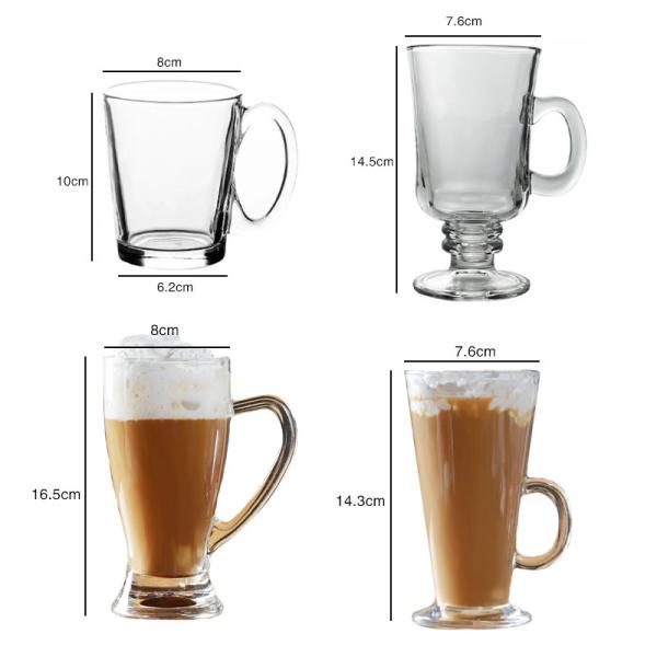 Cadmium Free Borosilicate Glass Coffee Cup 290ml 385ml Personalized Glass Cup
