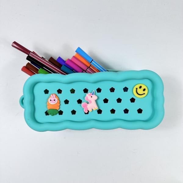 DIY стиль Силиконовый карандаш Case Cute карандаш Pouch для студентов канцелярские принадлежности Рождественский подарок
