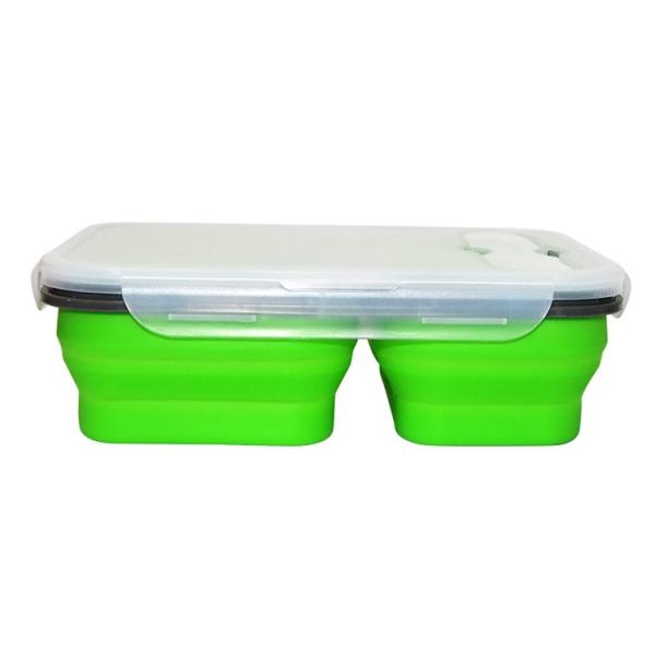Hot sell Custom Oven Safe Folding 3 Compartment Silicone Food Containers Lunch Box