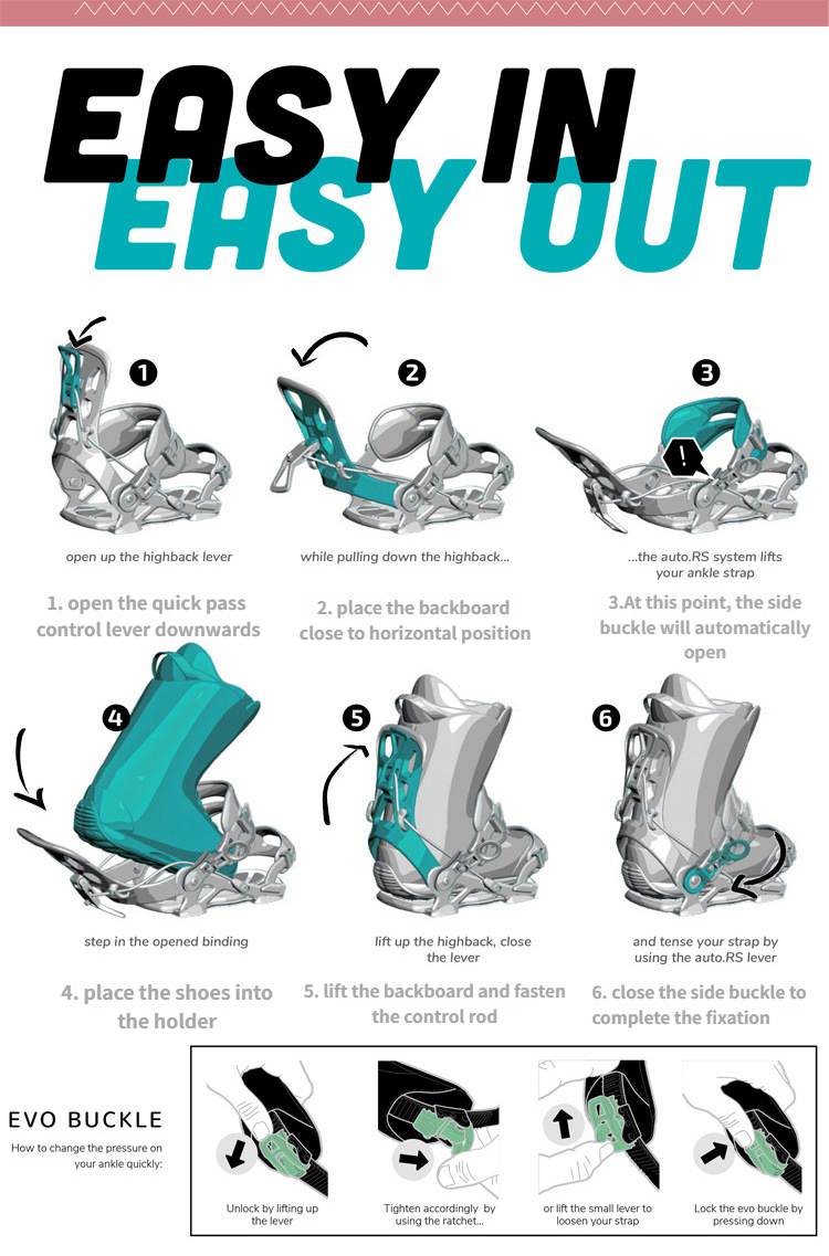 Customized Color Adjustable Snowboard Bindings with Quick Wear Buckle Closure Type Skiing Snow Board OEM Service