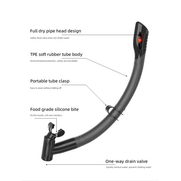 Baño de silicona Buceo Scuba Tubo de respiración Snorkel seco para niños