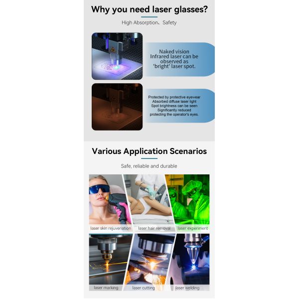 laser protection glasses ipl glasses protective laser safeti glasses laser protect glasses LASER SAFETI GLASSES 190-550nm 750-2000nm Laser protective lenses laser protector laser protective 532