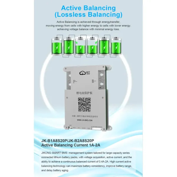 Jikong V19 Jkbms B2a8s20p Energy Inverter BMS Active Balancer 1A Heat Canbus RS485 Uart