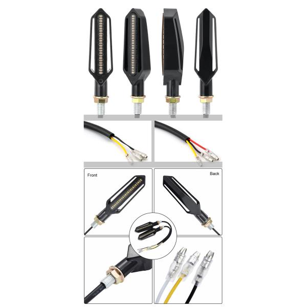 Custom Modified Two-Color Streamer Running Water Turn Signal LED Light for Motorcycle