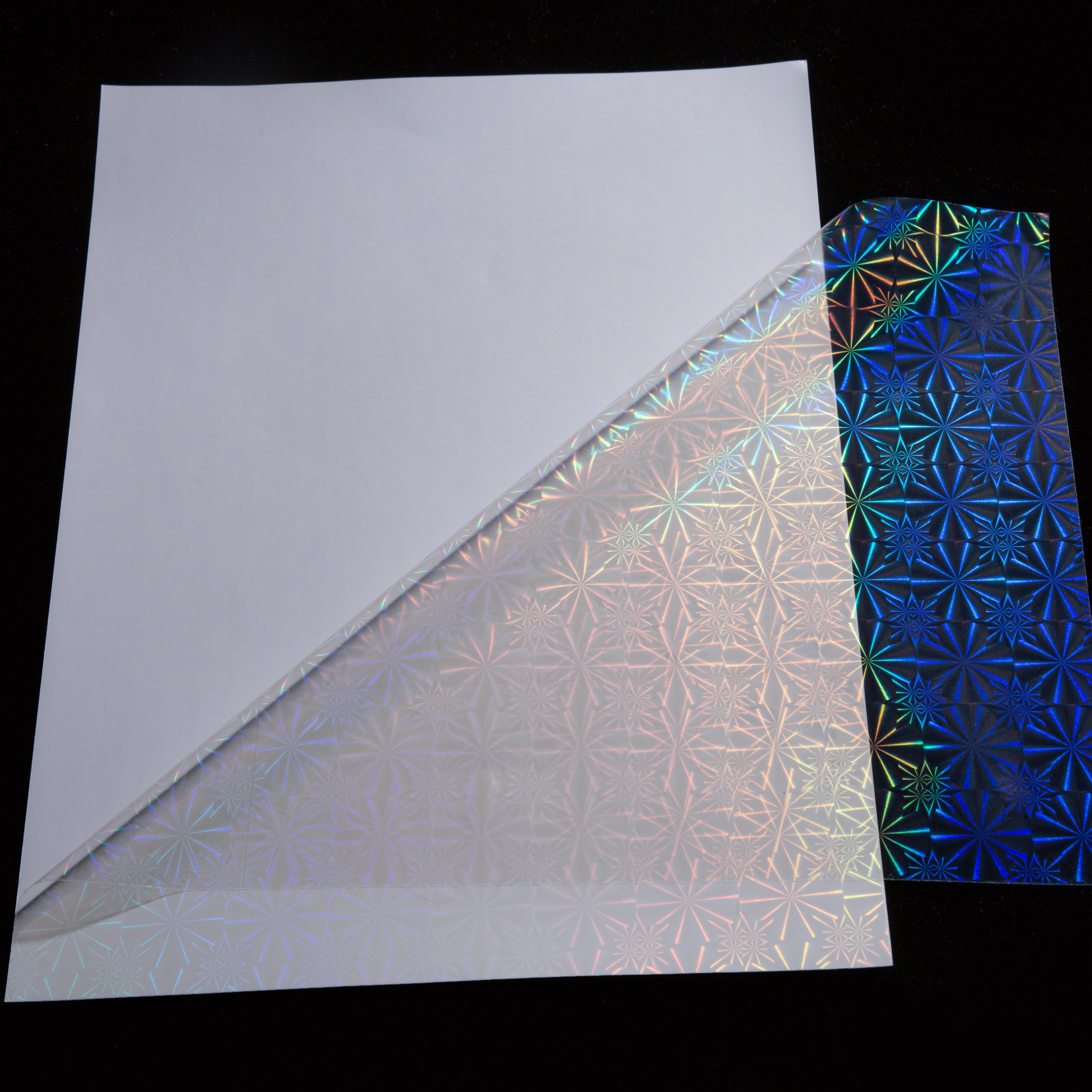 A4 Self Adhesive Transparent Cold Holographic Snowflake Lamination Film For DIY Scrapbook Photo Protection