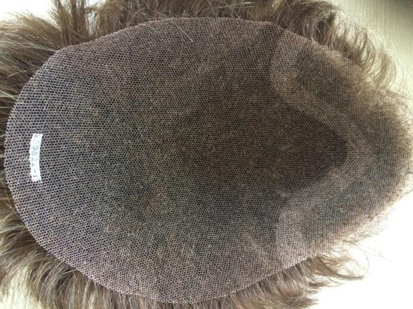 Full Lace Homme Grey Perruque 9*6 Base Homme Cheveux Humain Toupee personnalisé