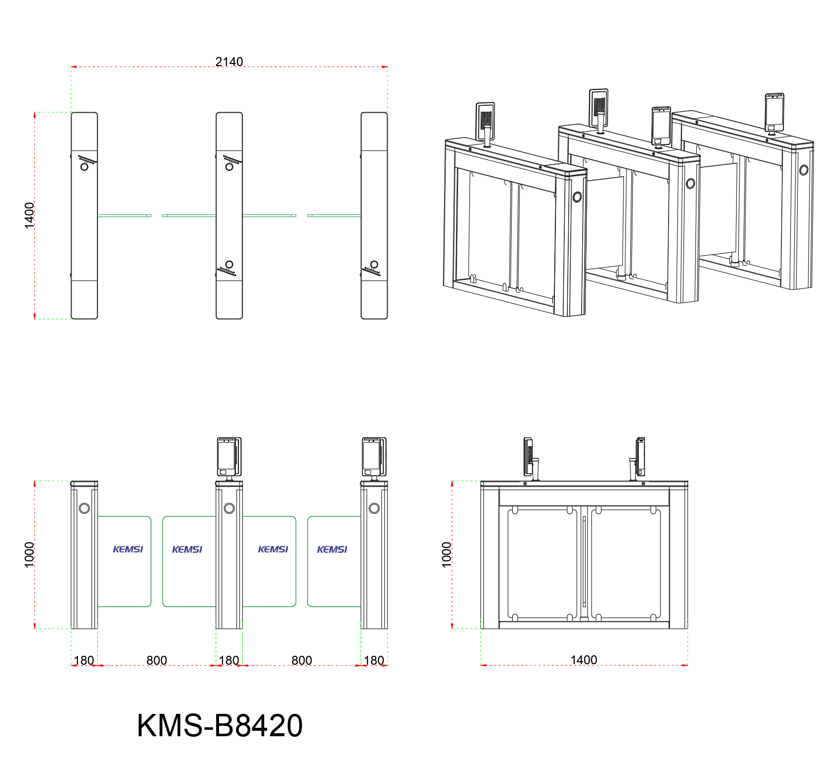 Outdoor Swing Barrier Gate Made Of 304 Stainless Steel