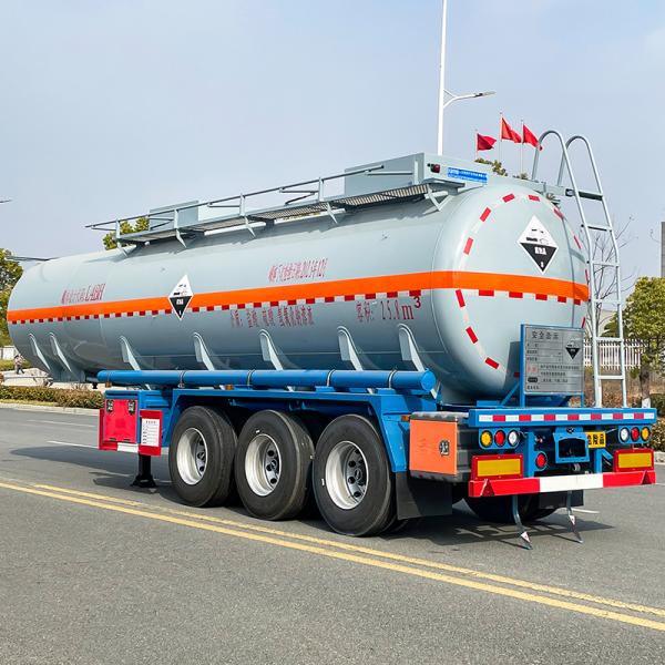 Carbon Steel Polyethylene Lined HCL Tanker 3 Axle Semi Trailer For Chemical Liquid Storage and Transportation