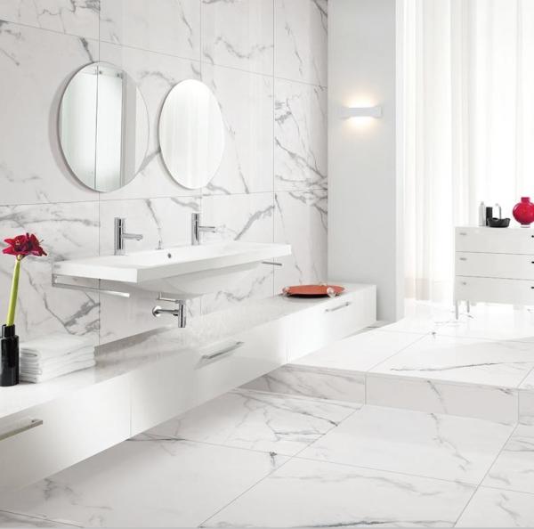Glazed Digital Polished Porcelain Wall Tile Carrara Super White Color Frost Resistant