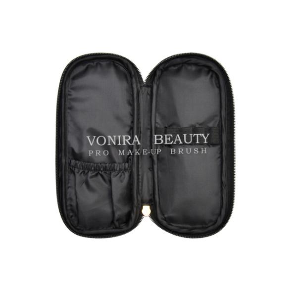 Высококачественный черный небольшой двойной держатель гигиенической косметикаи перемещения сумки щетки макияжа молнии