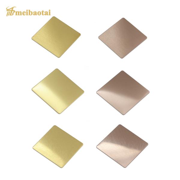 JIS Standard Cold Rolled Stainless Steel Plate Gold Hairline 4 Feet