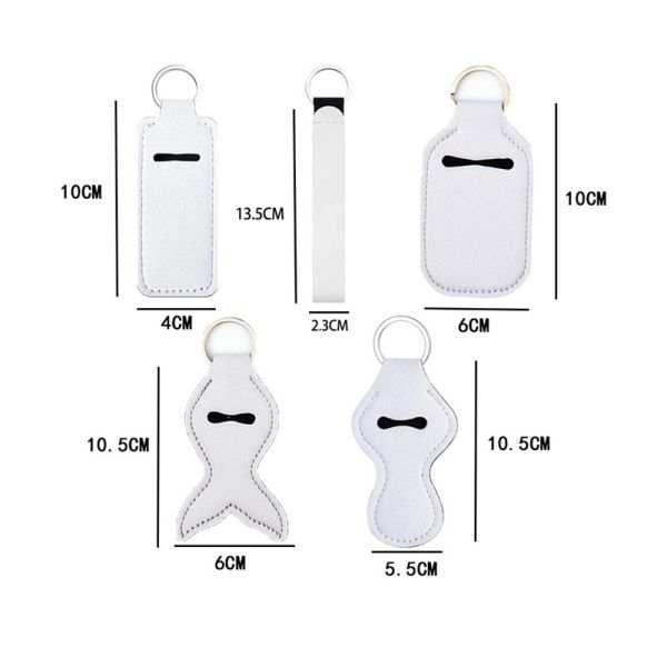 Sublimatoin Lip Gloss Holder Keychain Diy Photo Printing Neoprene Chapstick Sleeve Lipstick Lip Balm Holder