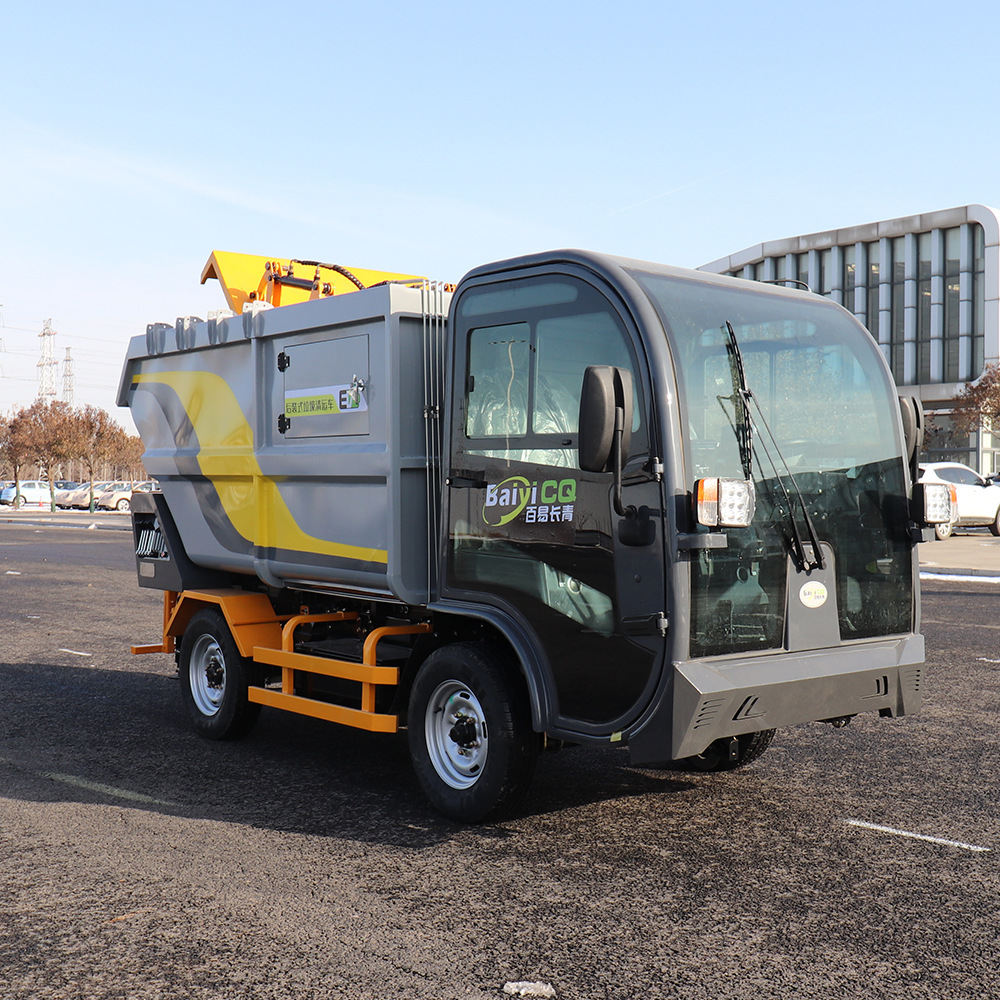 Electric Four‑Wheel Rear‑Loading Garbage Transfer Truck with Bin Lifting & Self‑Loading Function