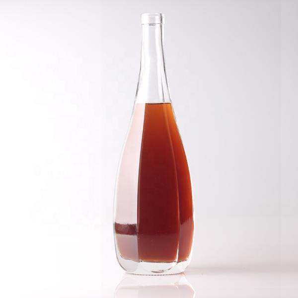 Стеклянный корпус Материал Винная стеклянная бутылка для индивидуального уникального дизайна упаковки алкоголя