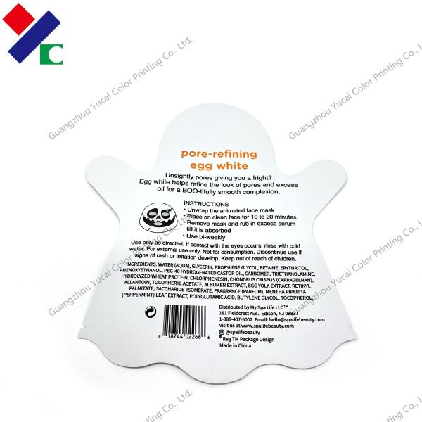 Flexible Packaging Three Side Seal Pouch Special Shaped Facial Mask Bag