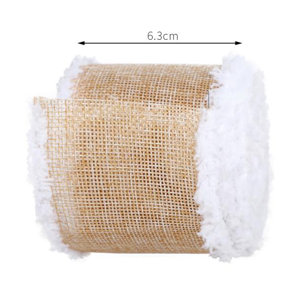 63mm Wired Edge Burlap Ribbon Ideal for DIY Christmas Crafts and Gift Wrapping Needs