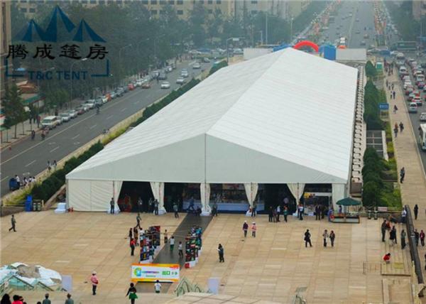 20M Modern Style Trade Show Tents Wooden Floor Inside For Exhibition Event