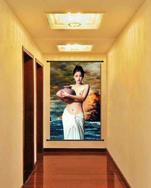 PLASTIC LENTICULAR lady portrait painting 3d moving portrait photo with plastic lenticular material