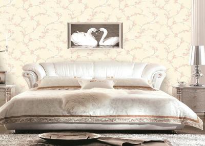 Low Flammability Soundproof PVC Contemporary Wall Coverings Flower Pattern Wallpaper