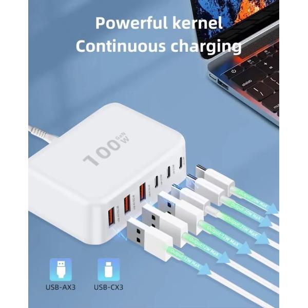 100 Вт многоразовое зарядное устройство USB 6 портов Hub QC3.0 Телефонная зарядная станция