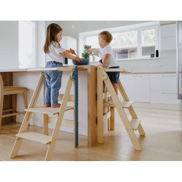 Foldable Learning Step Stool Common Size or Custom Montessori Furniture Helper Tower