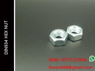 M3-0.5 DIN 934 standard Hex Nut Plain Finish Steel Class 8  (HEXAGON FULL NUT)