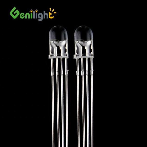 Clear 3mm/5mm/8mm/10mm LED Diode with Ultra Bright 4-Pin Round Top Emitter Description -