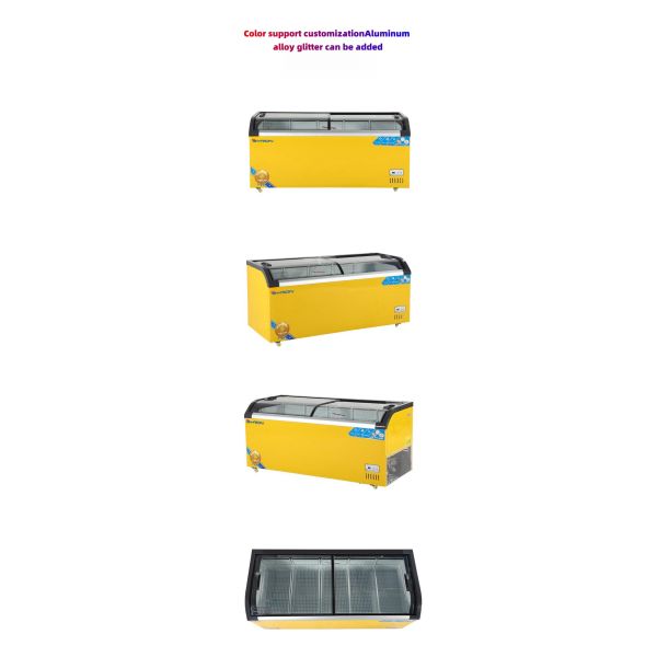 Commercial Display EU Island Chest Freezer Manual Temperature Control