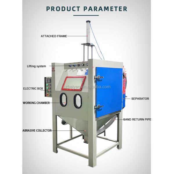 Cleaning Metal Automatic Sandblasting Machine Sandblasting Cabin with Rotating Basket