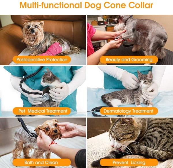 Multi Size Protective Pet Collars Plastic Dog Elizabeth Collar With Soft Edge