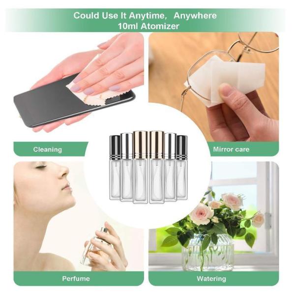 Diversity Portable Square Empty Glass Perfume Atomizer Bottle with Spray Applicator