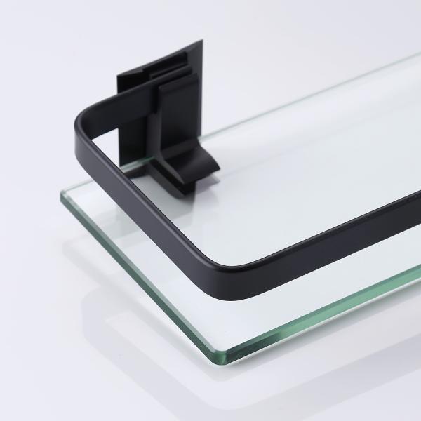 Single Layer Bathroom Towel Rack Rectangular Bathroom Glass Shelf Showe Cosmetic Holder