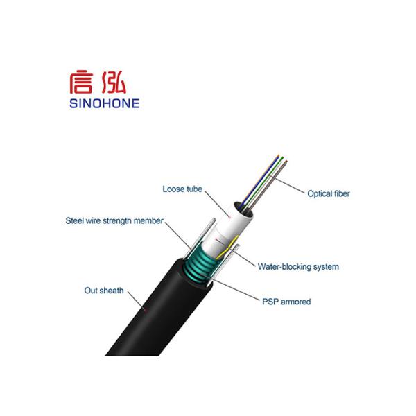 Uni Tube Armored Fiber Optic Cable Non Armored Water Blocking Friendly Installation