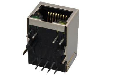 Rede RJ45 Jack With Filter modular do PWB, diodo emissor de luz Tab Down Side Entry HR911103A