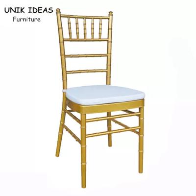 Weeding Gold Metal Hotel Banquet Chairs Stackable Wedding Chiavari Tiffany Chair