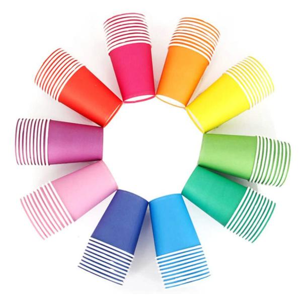 7.5oz 221.8ml Purple Wedding Napkin Recyclable Disposable Coffee Cups With Lids