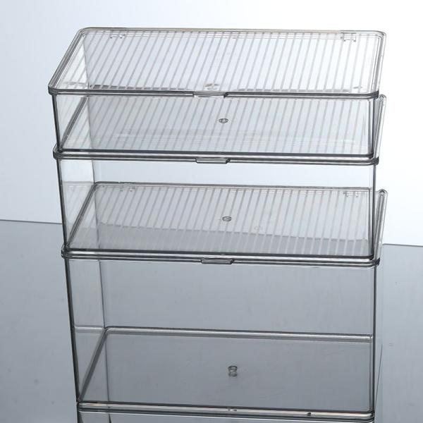 Clear Stackable Storage Bins With Lids, Large Plastic Containers With Handle For Pantry Organizer And Storage,Perfect For Bathroom,Cabinet,Kitchen,Fridge,Closet Organization