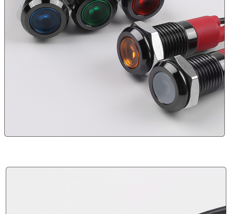 Oxidized 8mm Black Metal LED Indicator Lights IP65 Rated Multi-Color Versatile Durable Compatible with 3V-24V-110V-220V